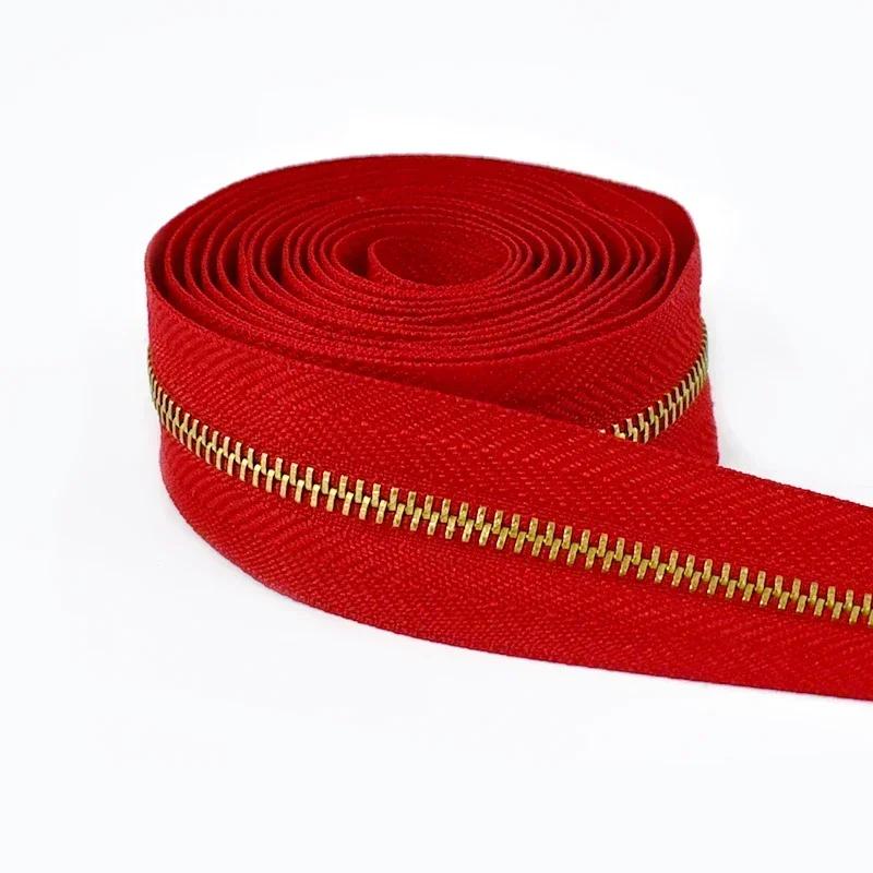 1-10Yardas Meetee Cremallera Metálica #3 Decoración Chaqueta Cremalleras Cinta Reemplazo Cremallera de Bobina Por Metros Cierre de Costura Kit de Reparación Cremalleras Accesorios