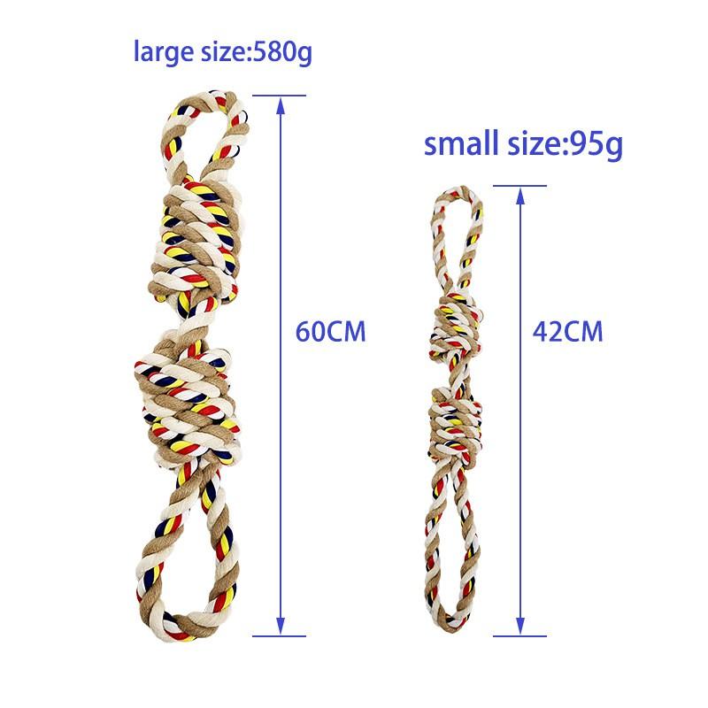 Durable Cotton Hemp Rope Tug Toy Dogs Heavy Duty Chew Play Training Small Large Size