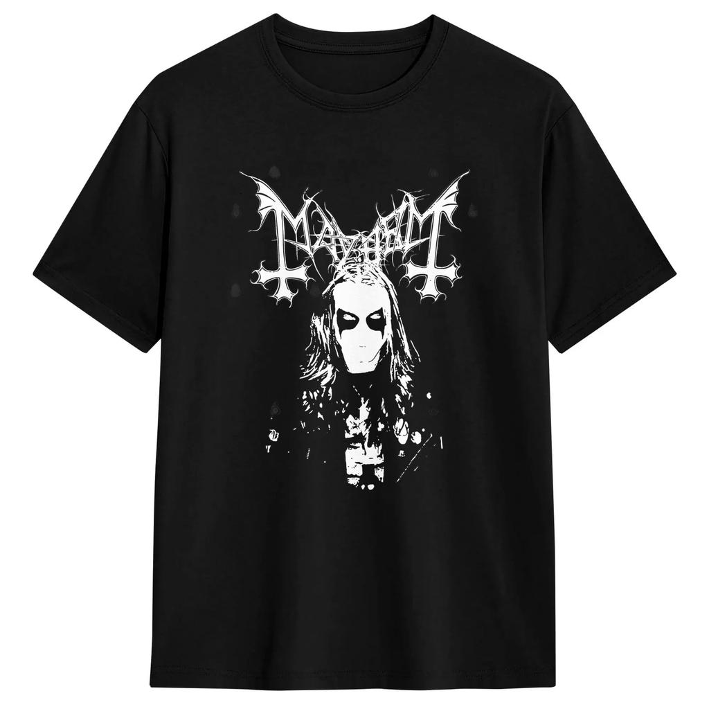 Herren Mayhem dead band T-Shirts Reine Baumwolle T-Shirts Strand Y2K Lustiges Kurzarm-T-Shirt O-Ausschnitt Po