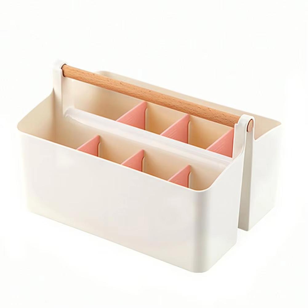 

Storage Box Multifunctional Storage Holder Office Portable Pen Holder Storage Box Large Capacity Desktop Sundries Storage Basket розовый