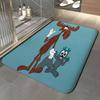 Cartoon r-Rocky & b-Bullwinkle Floor Mat Soft Flannel Entrance Door Mat Non Slip Absorbent Bathroom Bedroom Floor Rug
