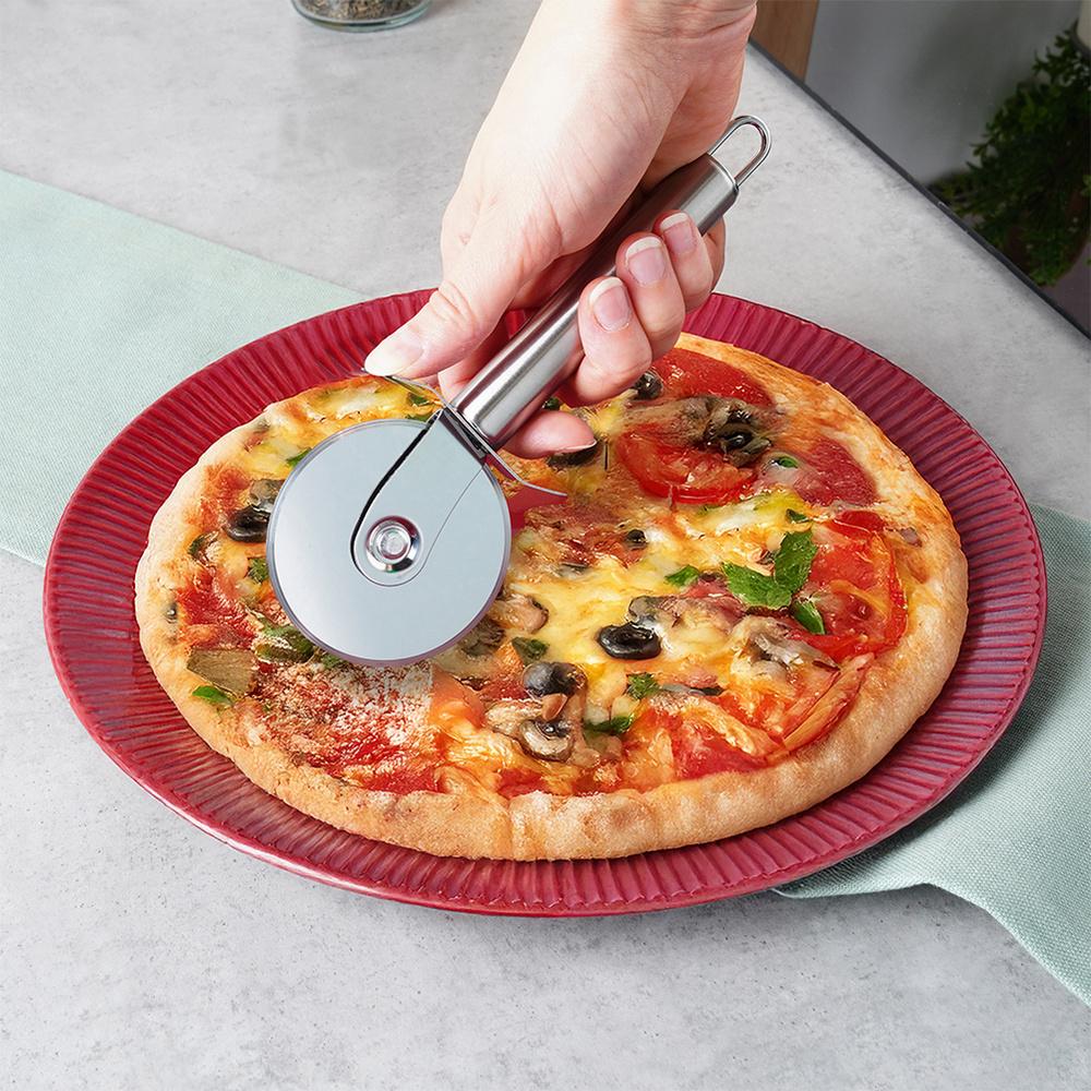 Pizza Cutter Steel Round Rotary Knurl Slicer