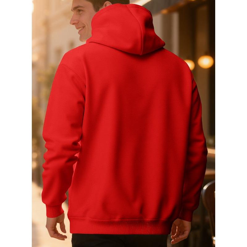 Men's Double Layer Hooded Zip Up Sweatshirt.