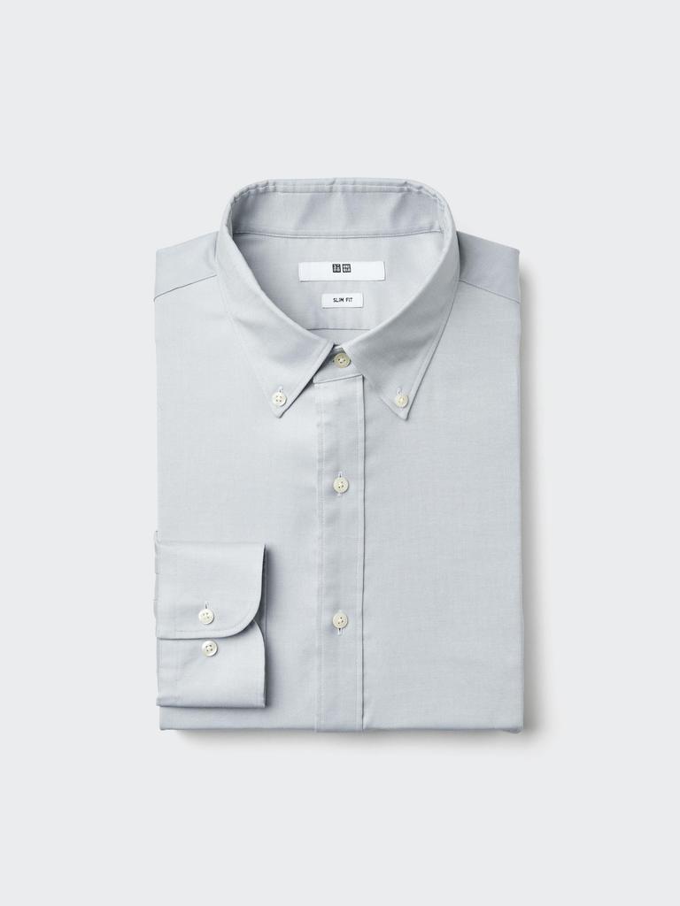 Uniqlo Japan Fine Cross Oxford Slim Shirt Button Down No Pocket