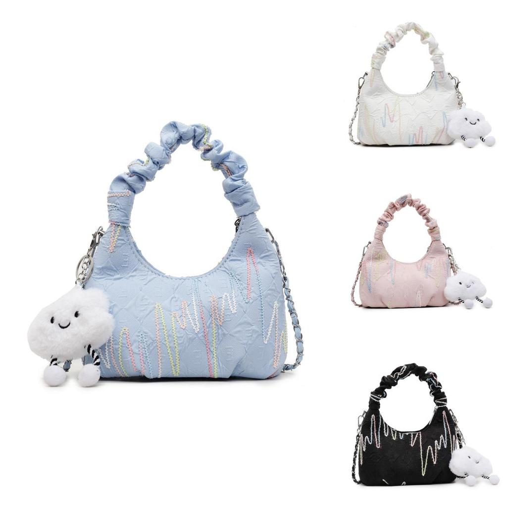 Canvas Shoulder Bag For Women With Chain Detail Perfect For Daily Casual Use