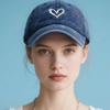 1pc Baseball Cap With White Heart Embroidery,Vintage Style,Adjustable Strap, Comfortable And Breathable, Perfect For Daily Wear