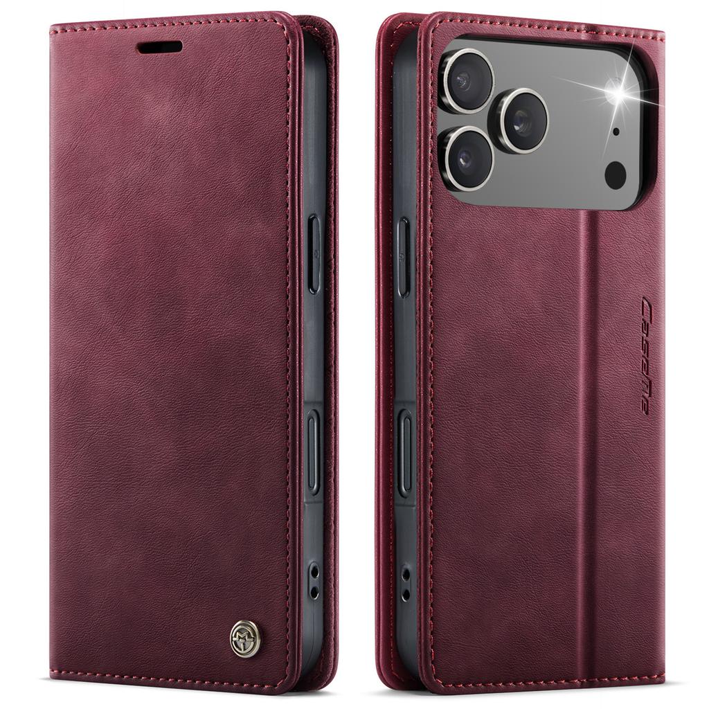 Retro Leather Phone Case for IPhone 17E 16E Air 17 16 15 Plus 14 13 12 11 Pro Max Magnetic Flip Wallet with Card Holder Cover