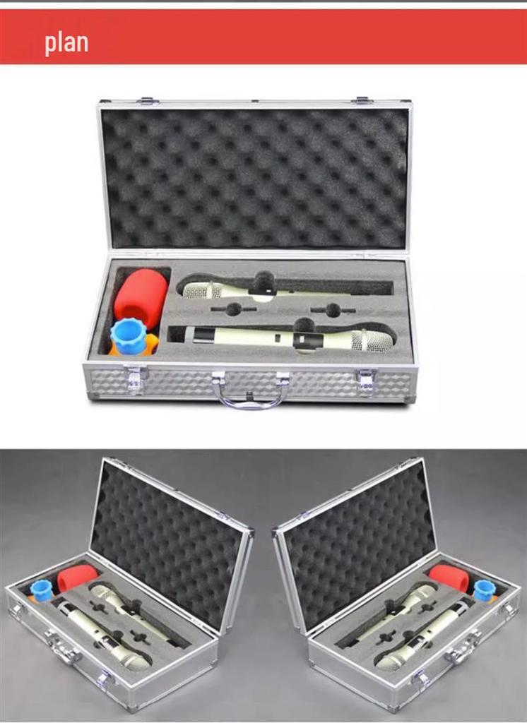 KTV Portable Wireless Microphone Storage: 2-Piece Aluminum Case for Handheld & Lavalier Mics.
