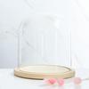 Glass Dome Diameter 7", Decorative Glass Cloche Bell Jar Display Dome, Dust Proof Glass Display Dome with Solid Wood Base Office Home Desktop