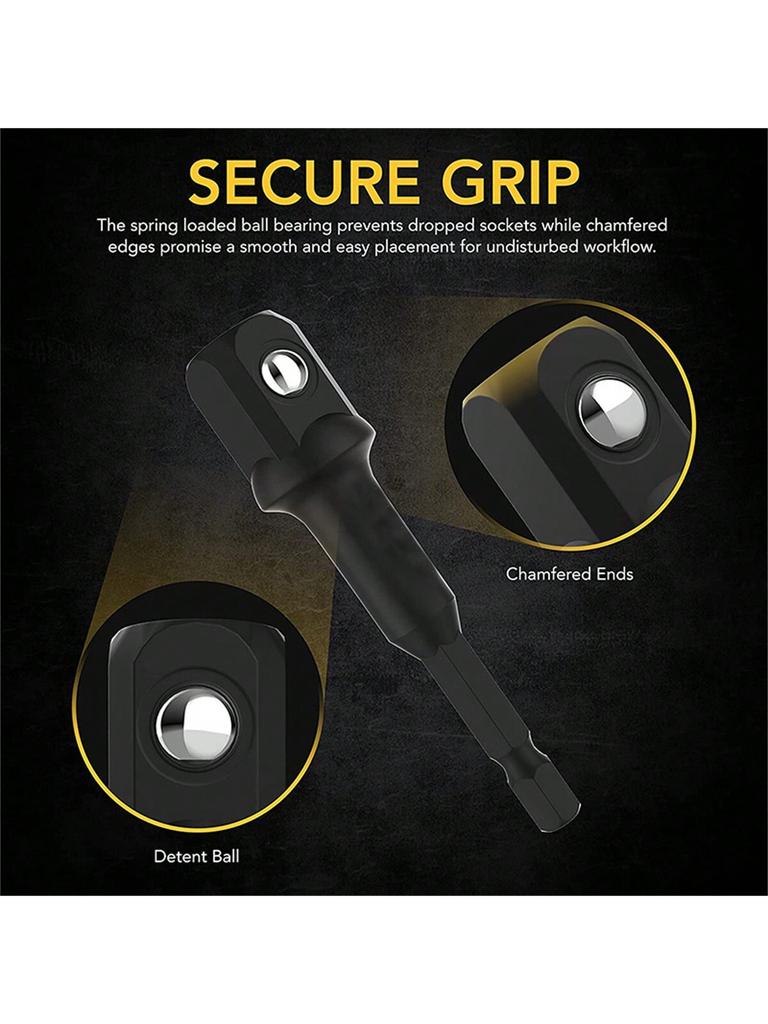 1pc Mpact Grade Socket Adapter Kit Electrophoresis Steel Ball Electric Drill Adapter + Reducing Sock