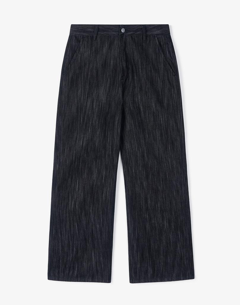 WORK ON BODY OFF Eden Slub Semi-Wide Denim Pants [Black]