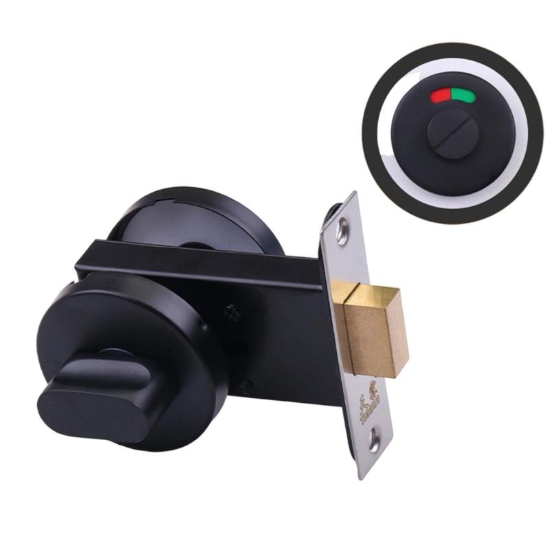 Öffentliche Toilettentürverriegelung mit rot-grünem Besetzt-Frei-Schild, Toilettenkabinentürriegel für öffentliche Toiletten