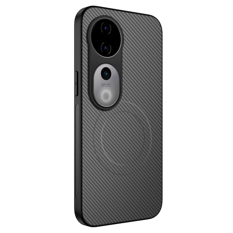 Carbon Fiber Wireless Charging Magnetic Cases For vivo V27 V29 V50 Lite V30 V40 Pro Lens Protection Soft Bumper Cover Phone Case