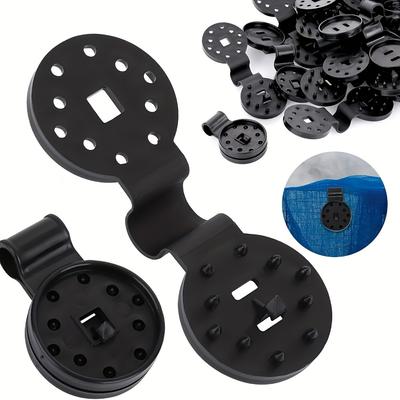 50-Pack PP Shade Cloth Gripper Clips – Multipurpose Black Greenhouse Netting Fasteners for Secure Tarp Attachment and Outdoor Camping Gear
