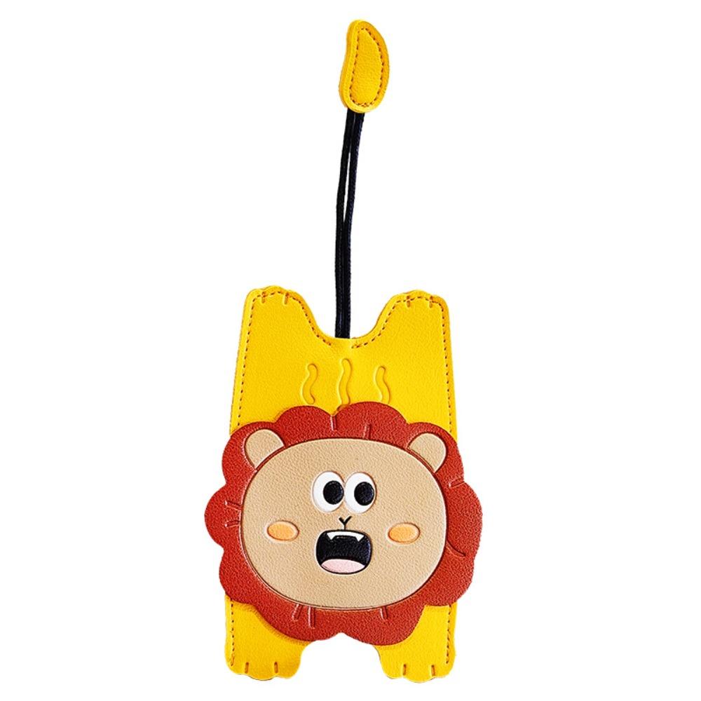 Protective Leather Keychain Anti-lost Lion Key Rings Cute Cartoon Key Holder  Gifts
