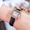 Fashion Diamond Trend Personalized Waterproof Ladies Watch Women'S Square Red Belt