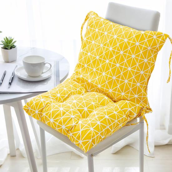 High Back Chair Cushion Geometric Print Rocking Chair Cushion Seat And Back Cushion with Straps for Outdoor Patio Chair