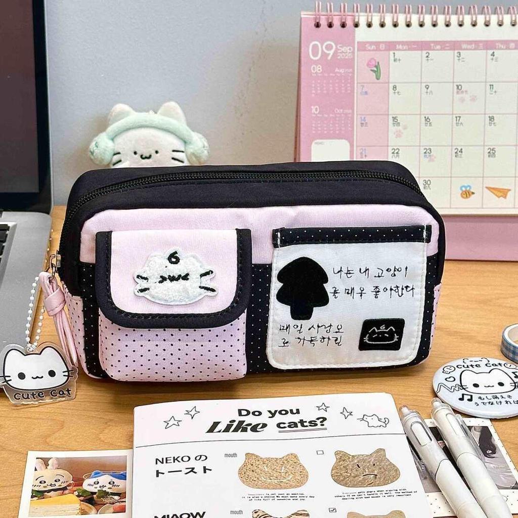 Japanese Anime Magic Cat Large Pencil Case for Students