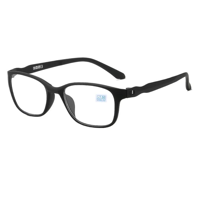 

Мужские и женские очки для близорукости, унисекс, деловые, ультралегкие очки TR90 для близорукости, очки против синего света 0-50-100-150 до 600 Gafas -250 чёрный