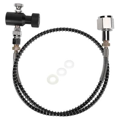 DIN477 36in Federschlauch Galvanisieren CO2 Adapter Kit mit Freigabeventil Schwarz ASA für SodaStream