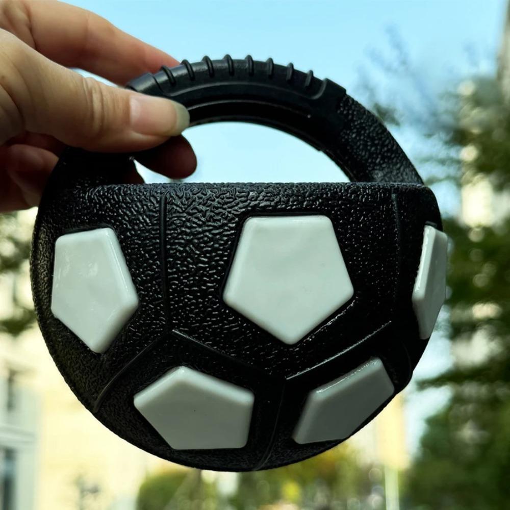 Dog Toys Soccer Ball with Handle Outside Squeaky Floating for Tug of War Dog Tug Toy for Small Mudiem Large Breed Playing Gifts