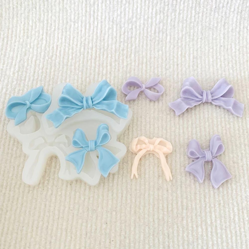4 Holes Mix Ribbon Bow Fondant Silicone Mould Butterfly Chocolate Mold Valentine’s Day Anniversary Cake Decor Candle Soap Making
