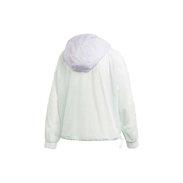 Adidas Color Block Kangaroo Pocket Hooded Sports Jacket Women Jacket Polka-Dot-Green FI0585