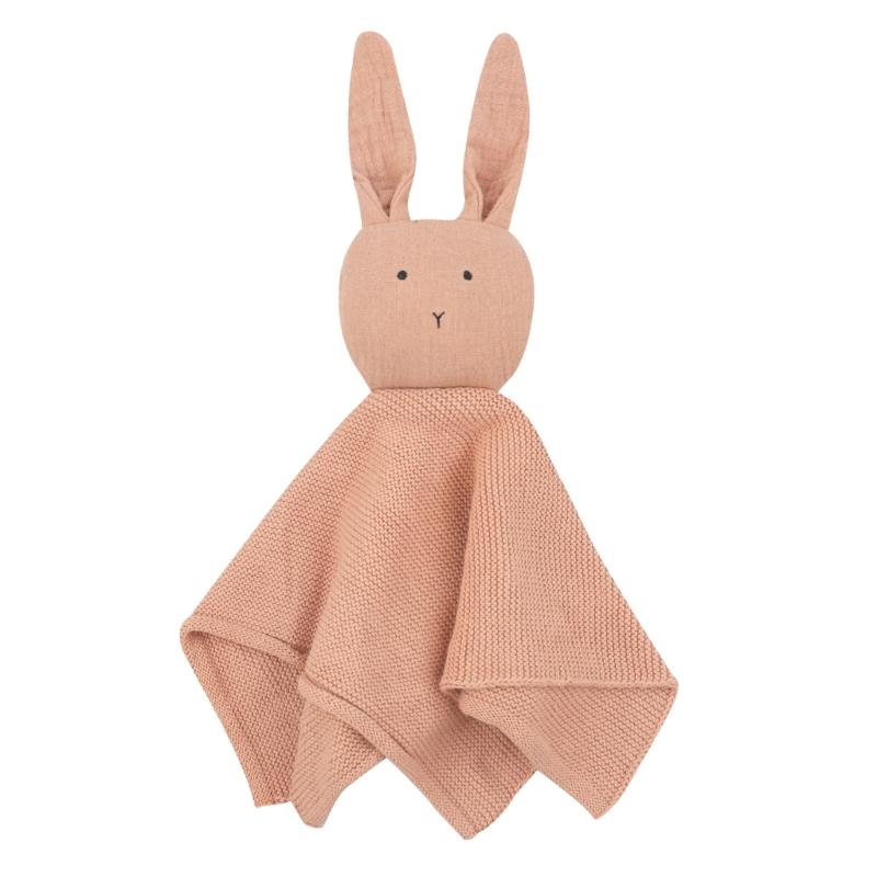 Asciugamano Rassicurante Bambola da Dormire Coperta Trapuntata in Cotone Coperta di Sicurezza Coniglio Carino Giocattolo da Coccolare Giocattolo per Dormire