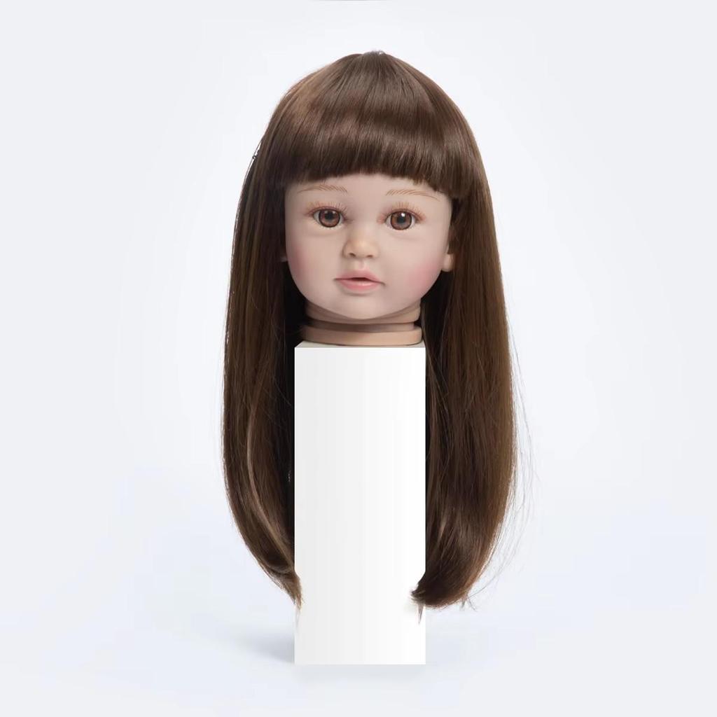 High Temperature Wire Wig Suit 22-23 Inch Reborn Baby Dolls Handmade Smooth Long Hair Doll Accessories