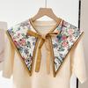 Floral Pattern Fake Collar Shawl Print Vintage Poncho Cape Detachable Fake Collar Capelet  Female