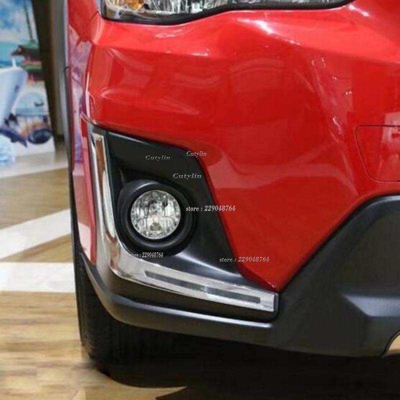 For Subaru XV Crosstrek 2017 2018 ABS Chrome Front Fog Light Cover Trim Foglight Eyebrow Molding Garnish Car Styling