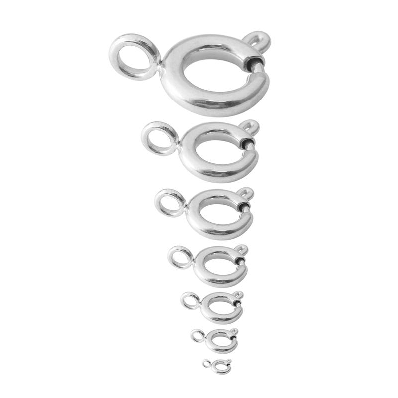 

5Pcs 5-18mm Round Spring Buckles Stainless Steel Clasps Hooks End Connectors for DIY Necklace Clasps Jewelry Making Accessories 6mm