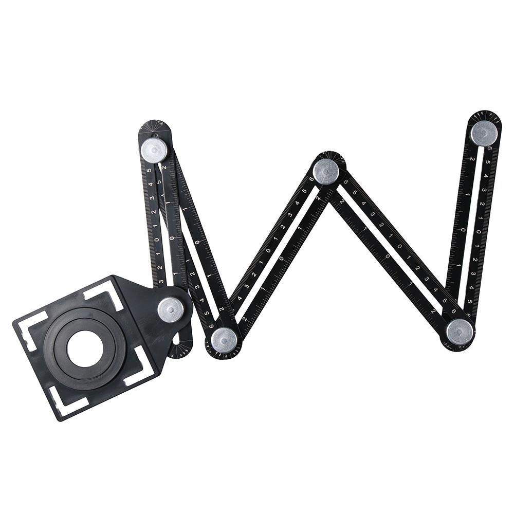 Measurement Tool with Hole Punch Locator Angle Measuring Ruler Tile Opening Holes Measure Ruler
