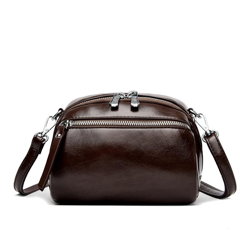 

Весенняя мягкая кожаная городская трендовая простая сумка на одно плечо с большой вместимостью кофейный