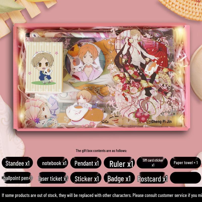 Cat Teacher Stationery Set: Natsume s Book of Friends Anime Notebook with Kuchi Kuchi Pendant