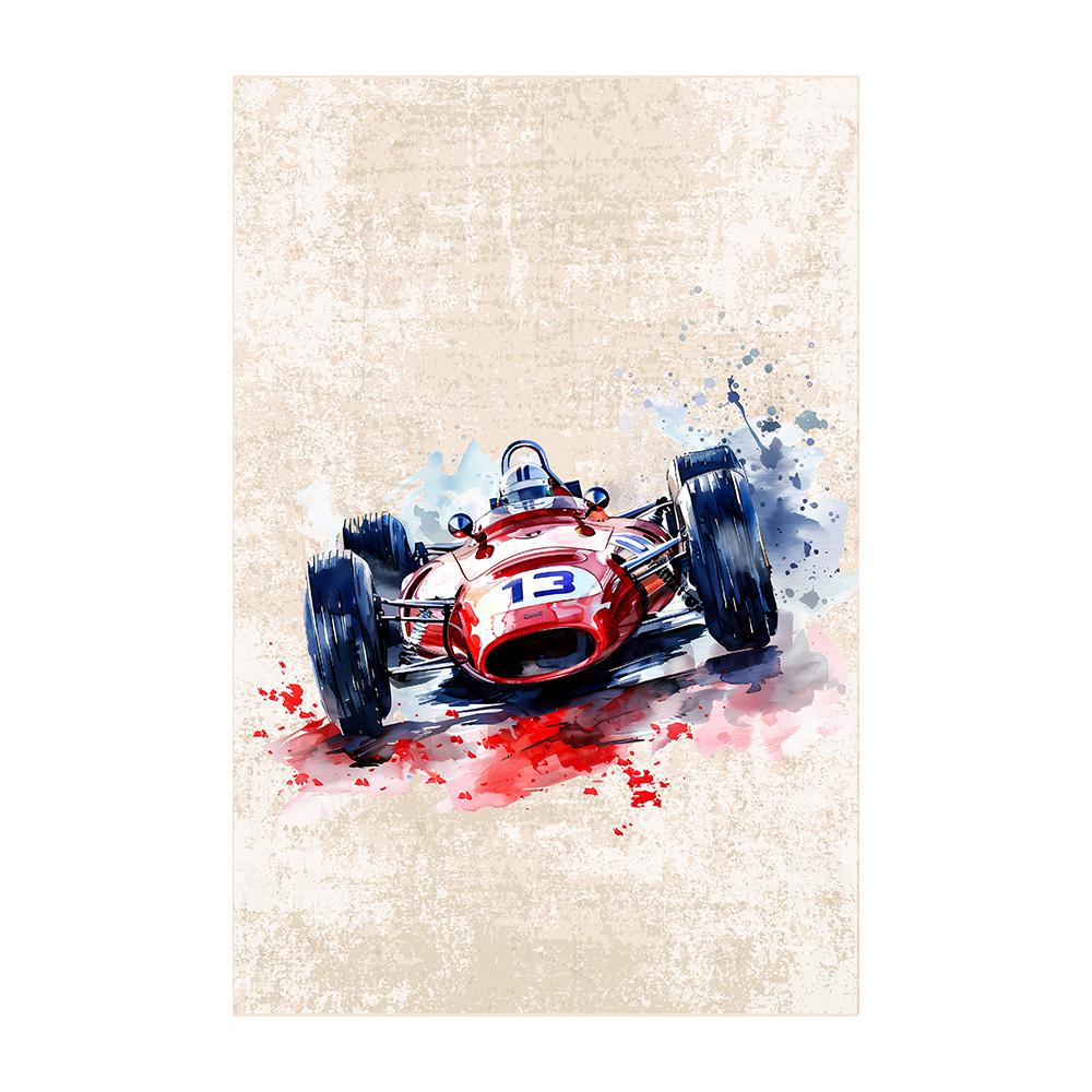 Retro F1 Racing Canvas Painting Poster Vintage Racing Car Wall Art Print for Home Decor