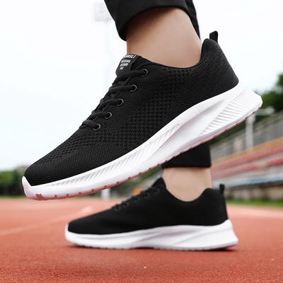 Sneakers Men's Spring Black Flying Weaving Breathable Lightweight Cloth Casual Men's Shoes Men's Running Shoes Men's
