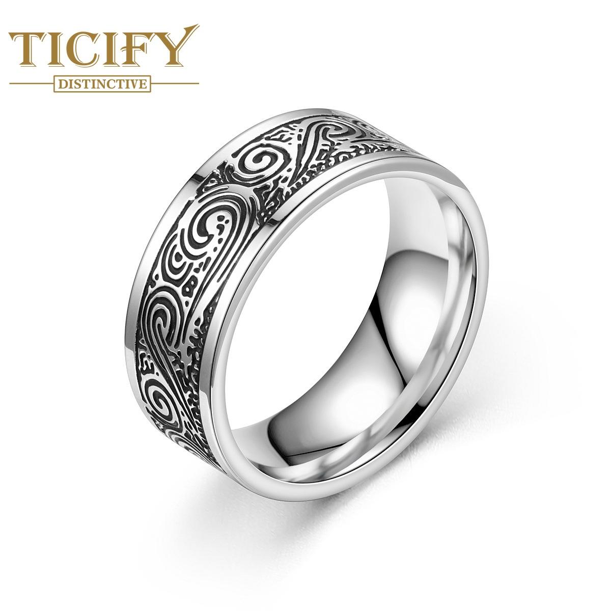 

Новый продукт, креативное кольцо из титановой стали в стиле ретро, ​​мужское и индивидуальное косое кольцо из нержавеющей стали в американском стиле 8