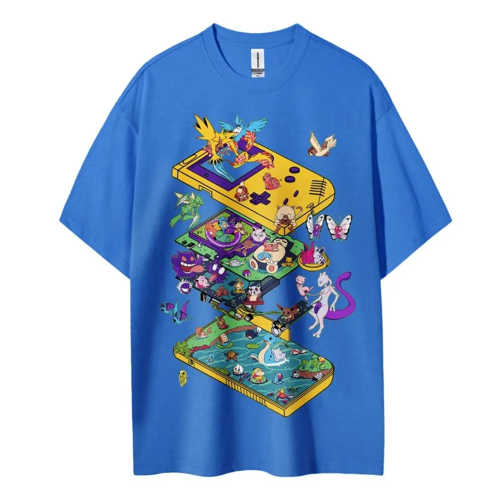 Pokemon Tshirt Mens Pure Cotton Casual  Round Neck Tshirt Short Sleeve Clothing 2026 Summer Sports Casual Short Sleeve Top