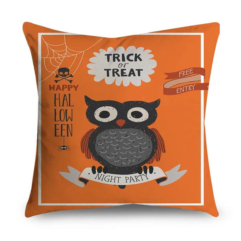 Halloween Theme Horror Pumpkin Wizard Print Pattern Cushion Cover Home Living Room Sofa Decoration Square Throw Pillow