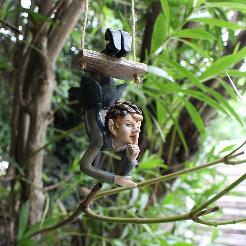 Outdoor Garden Statues Elf Outdoor Statues Durable Resin Garden Ornaments For Home Patio Yard Lawn House Indoor Decorations