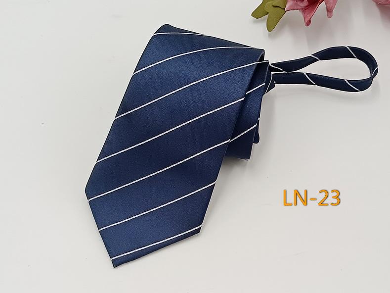 Men's Professional Striped Jacquard Zipper Tie, 7cm