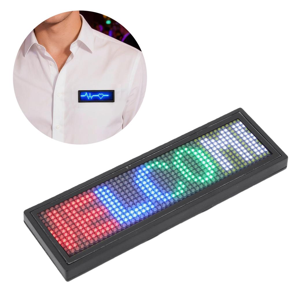 Color LED Name Badge 12x48 Pixels APP Control Programmable Name Sign Reusable Price Tag for Restaurant Store Exhibition Hotel