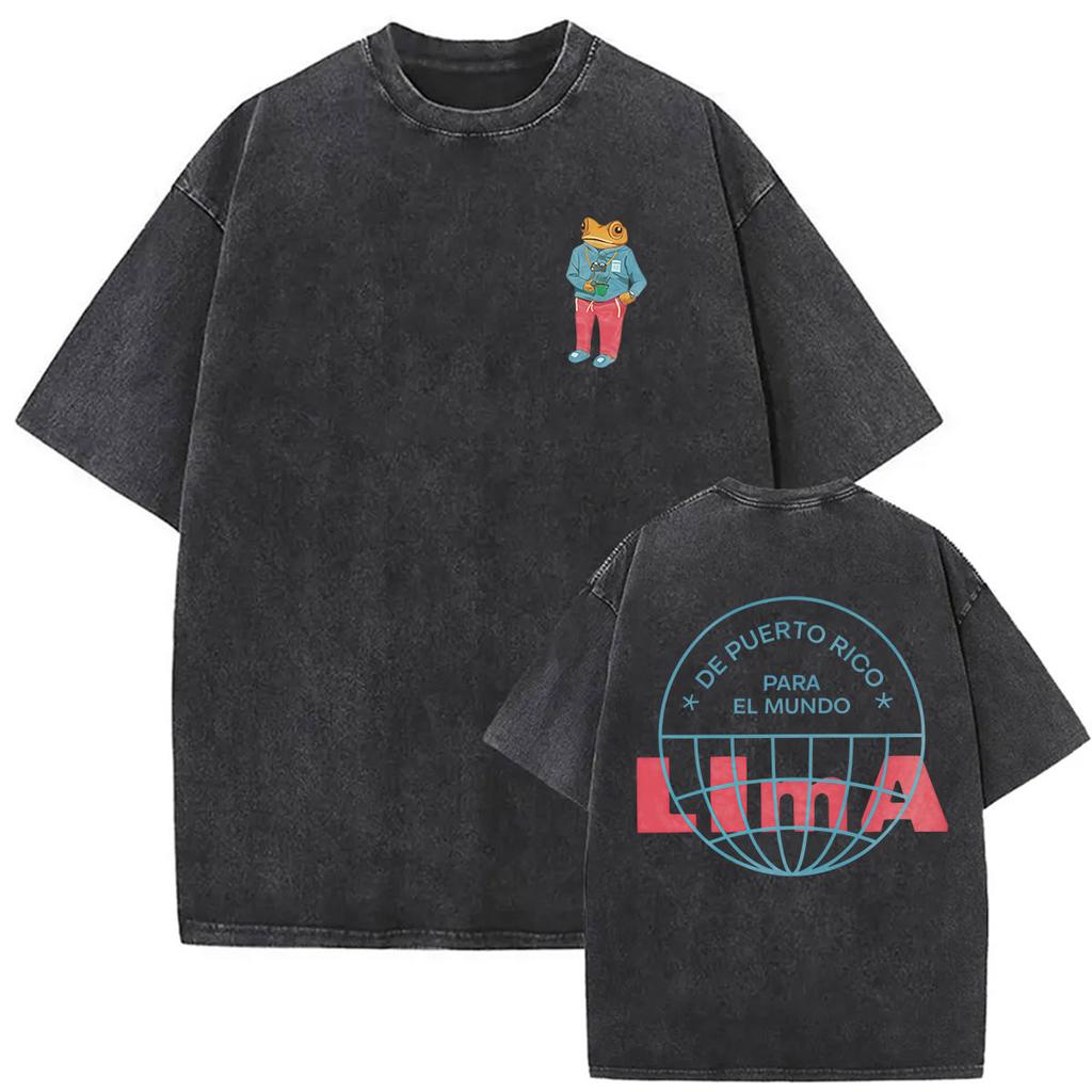 Vintage Washed Bad Bunny Debi Tirar Mas Fotos 2026 Graphic Tshirts Men Women Harajuku Hip Hop Loose ONeck Short Sleeve Tshirt