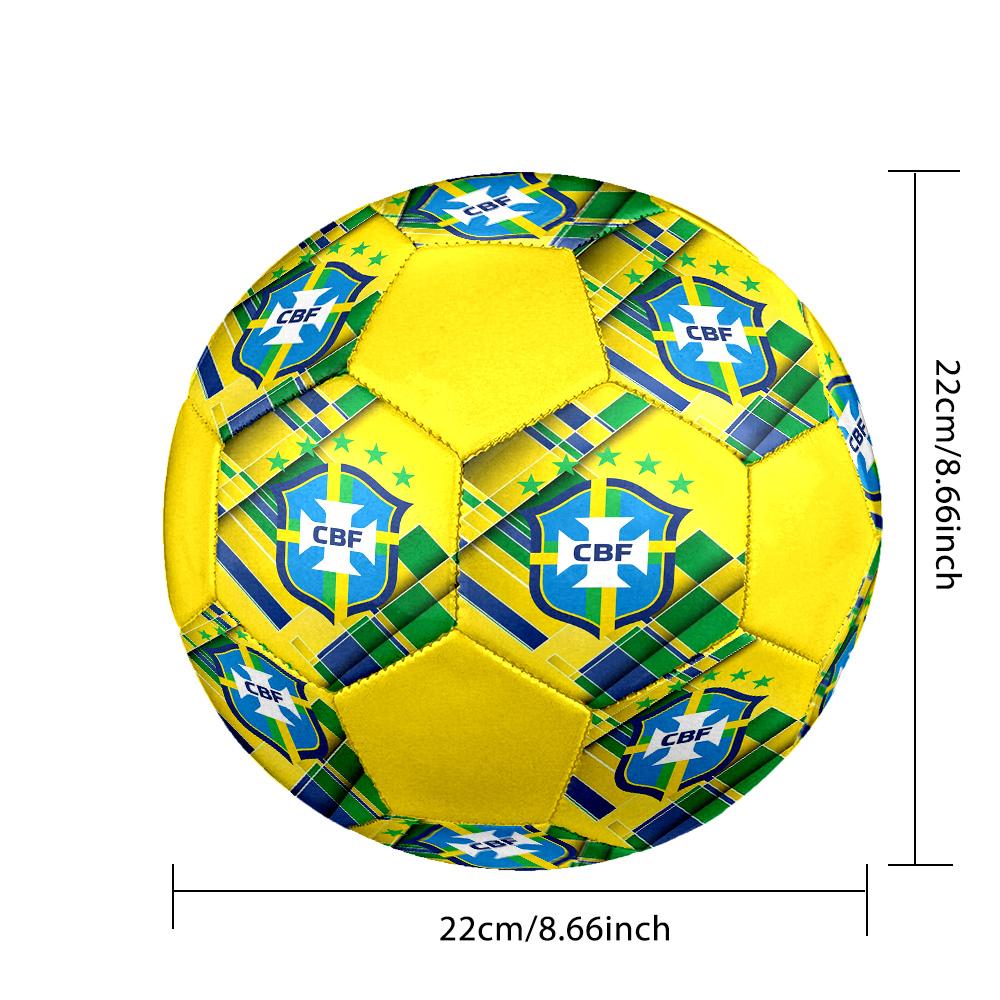 Pallone da Calcio Indoor CBF Brasile Colorato Per Tutte le Età Misura 5 Cucito a Macchina PVC Pronto per la Competizione Resistente Alto Rimbalzo
