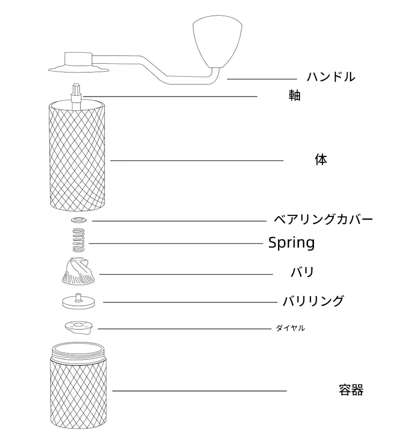Zmart Manual Coffee Grinder, CNC Stainless Steel Diamond, Adjustable Grind Size, Ceramic Blades, Adjustable Grind Size for Coarse, Medium, and Fine