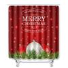 Christmas Printed Shower Curtain Floor Mat Four-Piece Bathroom Toilet Non-Slip Absorbent Carpet Toilet Non-Slip Door Mat
