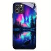 Aurora Night Sky Black Glass Phone Case For iPhone 17 16 15 14 13 12 11 Pro Max Plus Soft Silicone Bumper Anti‑Knock Back Cover