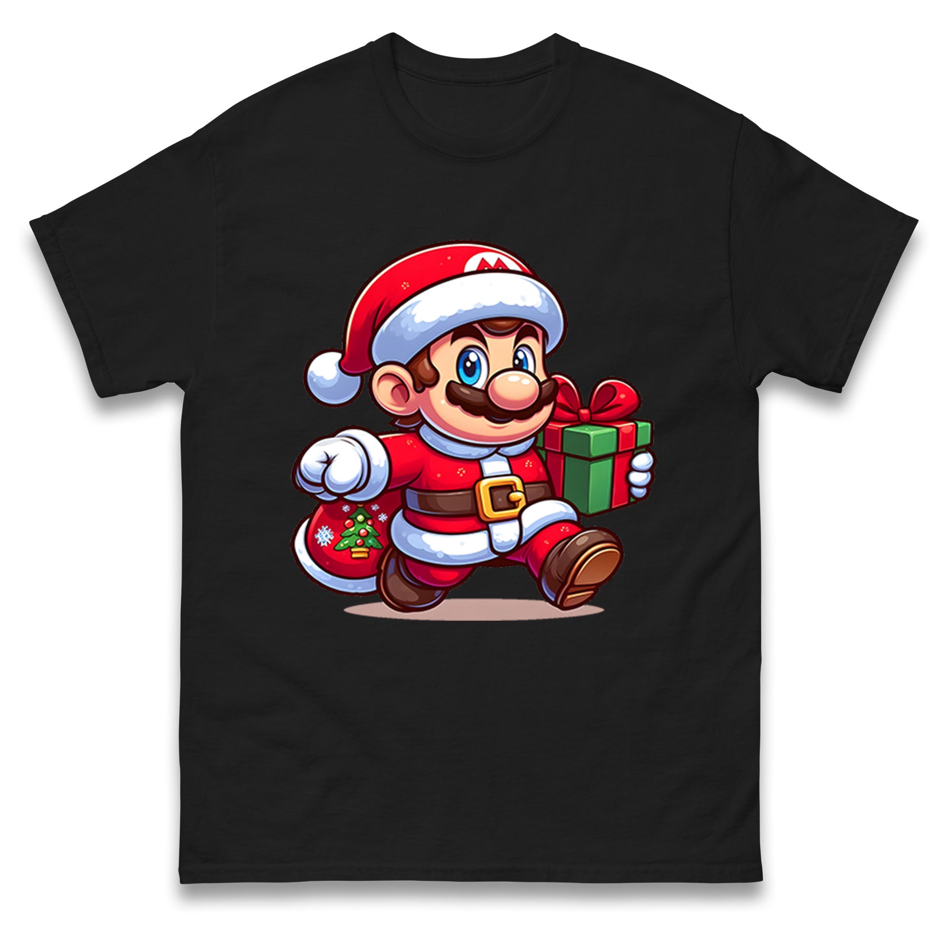 Super Mario Christmas T Shirt Tshirt Mens Womens Unisex Tops Tees 4XL