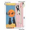 Diamond Art Kit DIY Black Cats Watching Full Moon Witches Pattern Full Drill Rhinestone Painting Canvas Handmade Wall Decor Home Art Craft